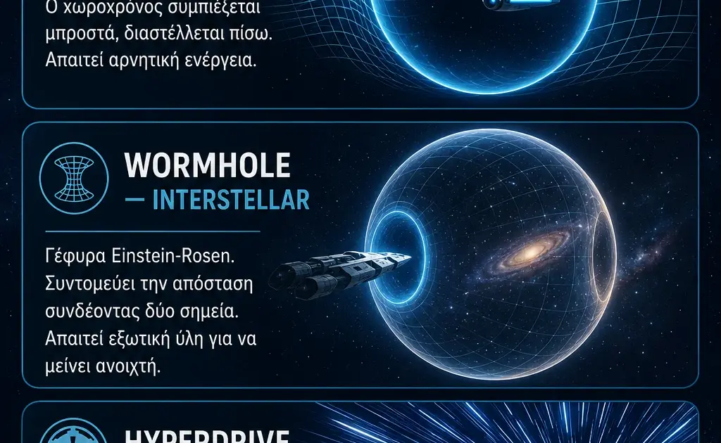 Warp drive του Star Trek, σκουληκότρυπα του Interstellar και hyperdrive του Star Wars στο ταξίδι ταχύτερα από το φως